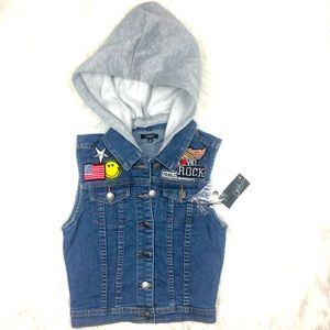 Chiole Girl Blue Denim Jean Patchwork Vest